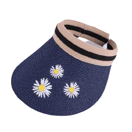 Chapeau de paille visière femme - Marine - Ajustable (du 54 au 59) | La boutique du chapeau