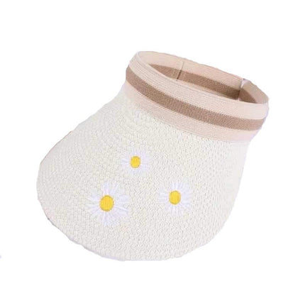 Chapeau de paille visière femme - Blanc - Ajustable (du 54 au 59) | La boutique du chapeau