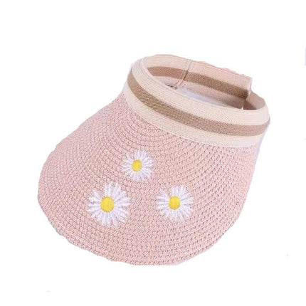 Chapeau de paille visière femme - Rose - Ajustable (du 54 au 59) | La boutique du chapeau