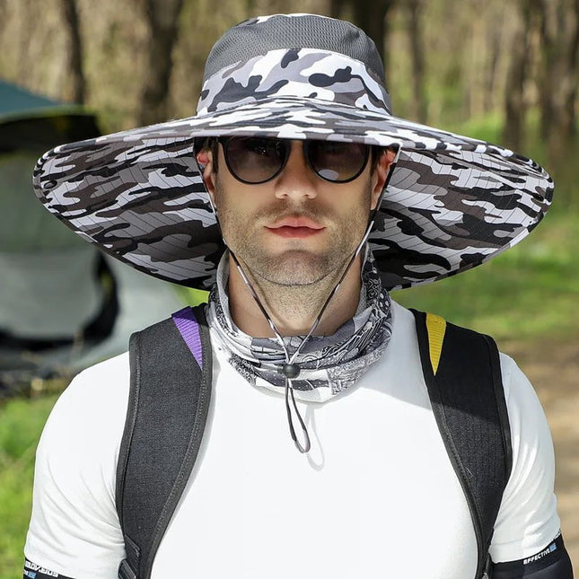 Chapeau de pêche en toile durable - Camouflage 7 - Ajustable (du 54 au 59) | La boutique du chapeau