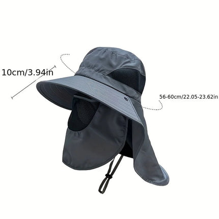 Chapeau de pêche femme avec protection nuque - Gris - M (56 - 58cm) | La boutique du chapeau