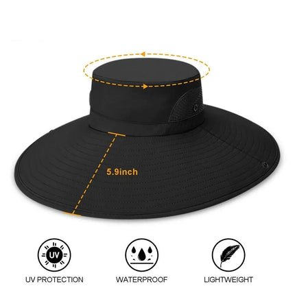 Chapeau de pêche homme grande taille - Noir - L (58 - 59cm) | La boutique du chapeau