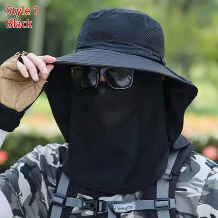 Chapeau de pêche homme protection solaire - Noir 1 - Ajustable (du 54 au 59) | La boutique du chapeau