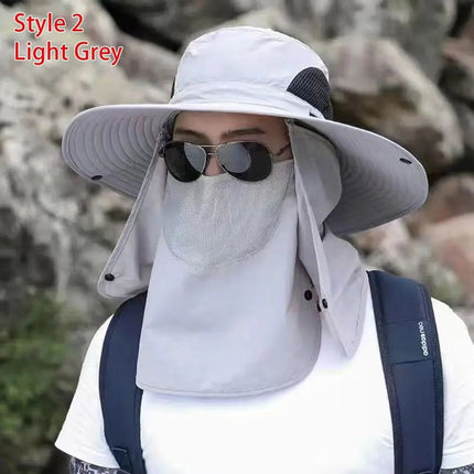 Chapeau de pêche homme protection solaire - Gris clair 2 - Ajustable (du 54 au 59) | La boutique du chapeau