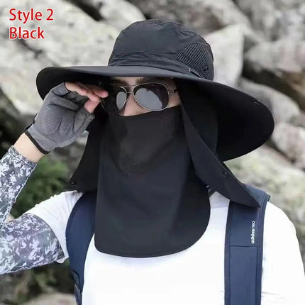 Chapeau de pêche homme protection solaire - Noir 2 - Ajustable (du 54 au 59) | La boutique du chapeau