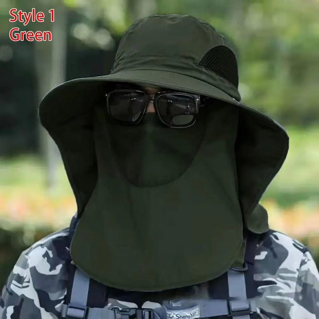 Chapeau de pêche homme protection solaire - Vert 1 - Ajustable (du 54 au 59) | La boutique du chapeau