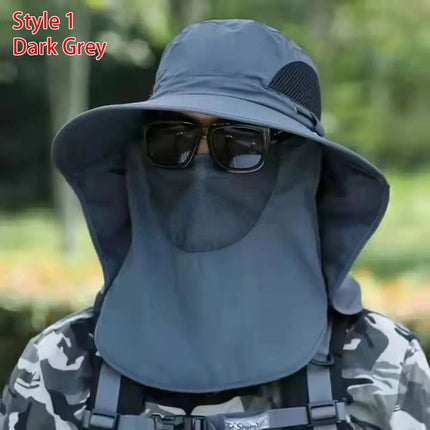 Chapeau de pêche homme protection solaire - Gris foncé 1 - Ajustable (du 54 au 59) | La boutique du chapeau