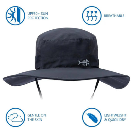 Chapeau de pêcheur homme en nylon - Noir - M (56 - 58cm) | La boutique du chapeau