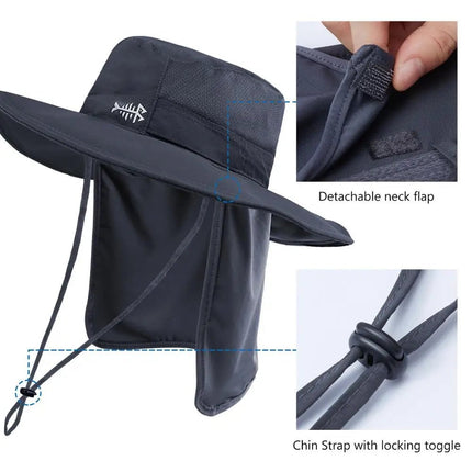 Chapeau de pêcheur homme en nylon - Noir - M (56 - 58cm) | La boutique du chapeau