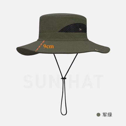 Chapeau de pêcheur pour l'été - 9cm vert - XXL (62 - 63cm) | La boutique du chapeau