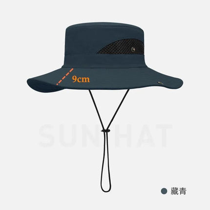 Chapeau de pêcheur pour l'été - 9cm marine - XXL (62 - 63cm) | La boutique du chapeau