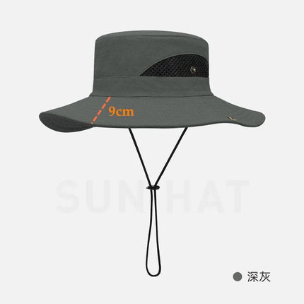 Chapeau de pêcheur pour l'été - 9cm gris foncé - XXL (62 - 63cm) | La boutique du chapeau