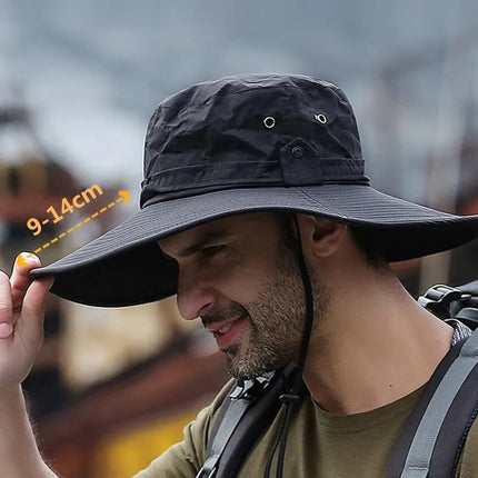 Chapeau de pêcheur pour l'été - 12cm kaki - XXL (62 - 63cm) | La boutique du chapeau