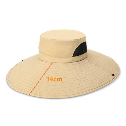 Chapeau de pêcheur pour l'été - 14cm kaki - XXL (62 - 63cm) | La boutique du chapeau