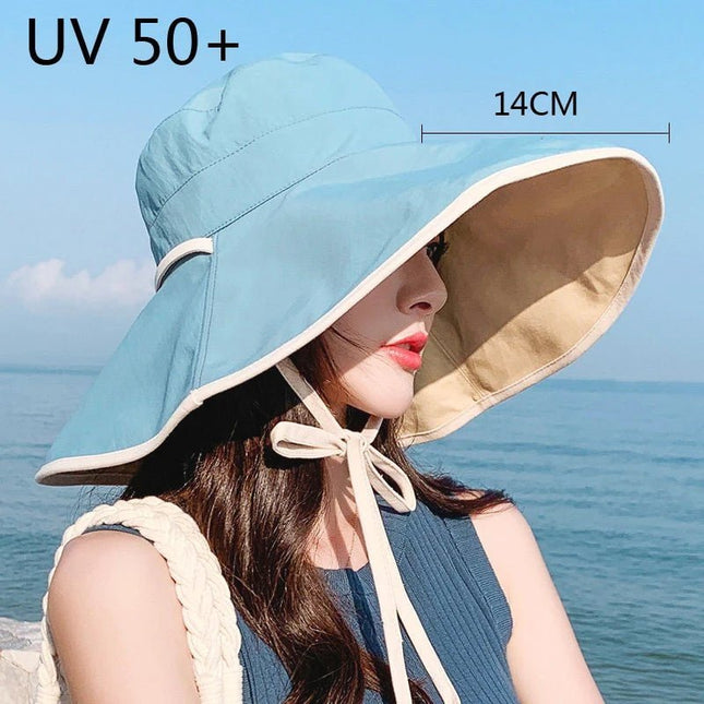 Chapeau de plage à grand bord - Khaki - M (56 - 58cm) | La boutique du chapeau