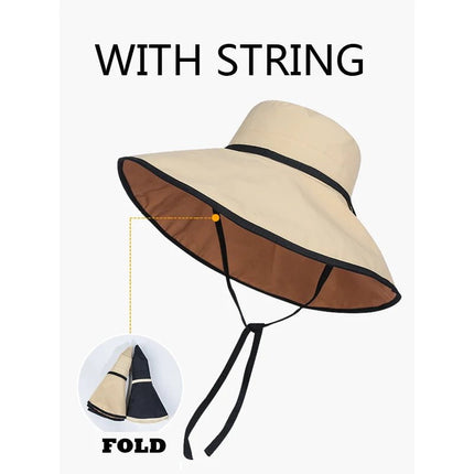 Chapeau de plage à grand bord - Khaki - M (56 - 58cm) | La boutique du chapeau