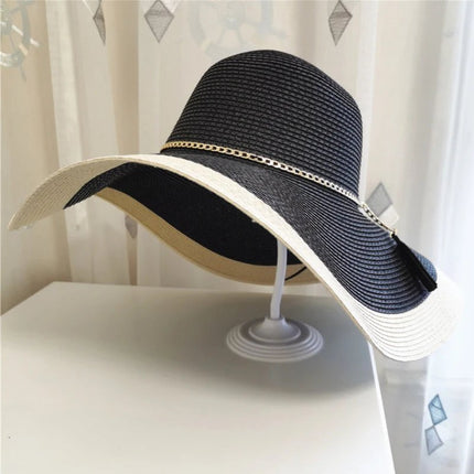 Chapeau de plage Anti - UV - Noir - M (56 - 58cm) | La boutique du chapeau