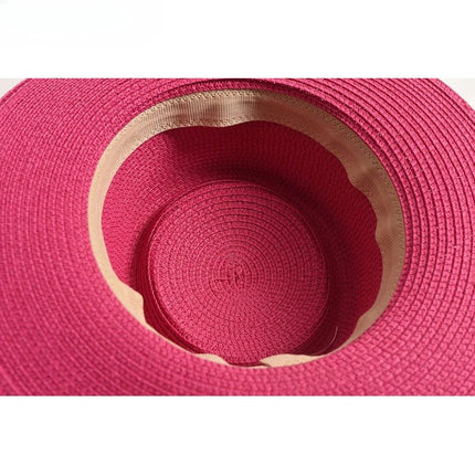 Chapeau de plage avec ruban - Orange - M (56 - 58cm) | La boutique du chapeau