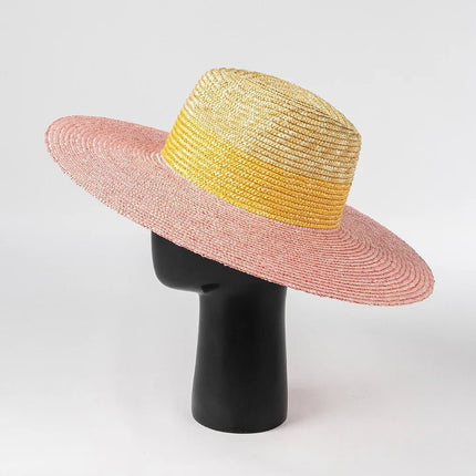 Chapeau de plage en paille - Jaune rose Beige - M (56 - 58cm) | La boutique du chapeau