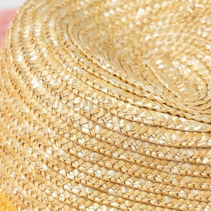 Chapeau de plage en paille - Jaune rose Beige - M (56 - 58cm) | La boutique du chapeau