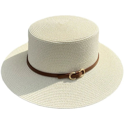 Chapeau de plage en paille simple - Noir - M (56 - 58cm) | La boutique du chapeau