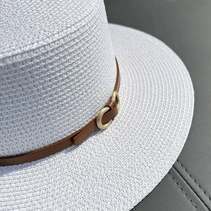 Chapeau de plage en paille simple - Noir - M (56 - 58cm) | La boutique du chapeau