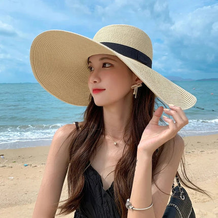 Chapeau de plage pliable - Blanc - M (56 - 58cm) | La boutique du chapeau