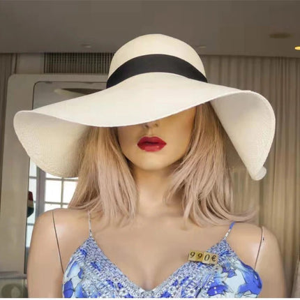 Chapeau de plage pliable - Blanc - M (56 - 58cm) | La boutique du chapeau