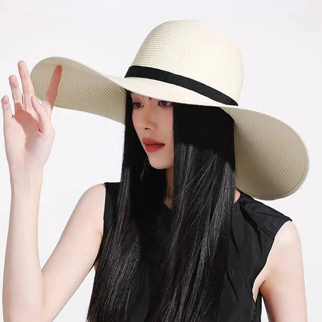 Chapeau de plage pliable - Blanc - M (56 - 58cm) | La boutique du chapeau