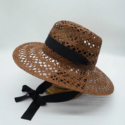 Chapeau de raphia tissé à la main - 8 - M (56 - 58cm) | La boutique du chapeau