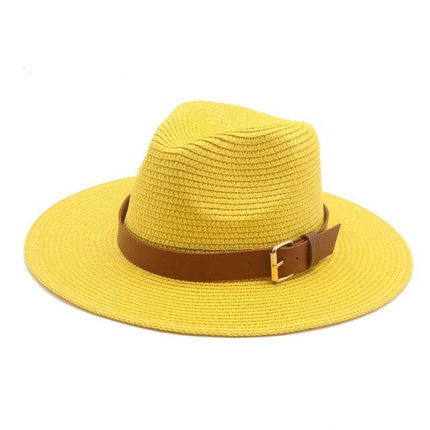 Chapeau de soleil à grand bord - Jaune 7.5cm - M (56 - 58cm) | La boutique du chapeau