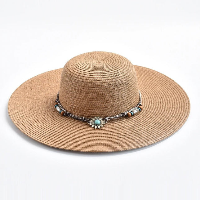 Chapeau de soleil à large bord - Beige - M (56 - 58cm) | La boutique du chapeau