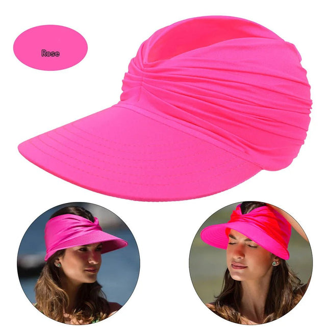 Chapeau de soleil à visière pour femmes - Rose rouge - M (56 - 58cm) | La boutique du chapeau