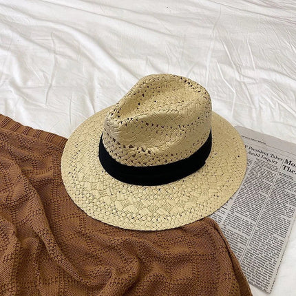 Chapeau de soleil ajouré - Beige/noir - M (56 - 58cm) | La boutique du chapeau