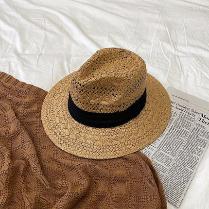 Chapeau de soleil ajouré - Khaki/noir - M (56 - 58cm) | La boutique du chapeau