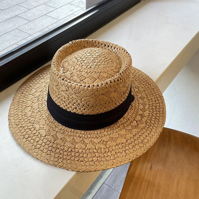 Chapeau de soleil ajouré - Khaki/noir - M (56 - 58cm) | La boutique du chapeau
