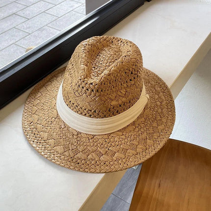 Chapeau de soleil ajouré - Khaki/noir - M (56 - 58cm) | La boutique du chapeau