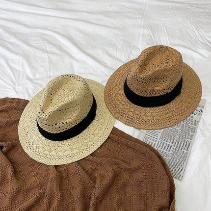 Chapeau de soleil ajouré - Khaki/noir - M (56 - 58cm) | La boutique du chapeau
