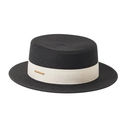 Chapeau de soleil de plage - Noir/blanc - M (56 - 58cm) | La boutique du chapeau