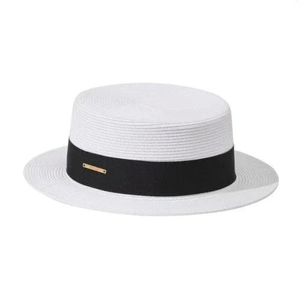 Chapeau de soleil de plage - Beige/noir 3 - M (56 - 58cm) | La boutique du chapeau