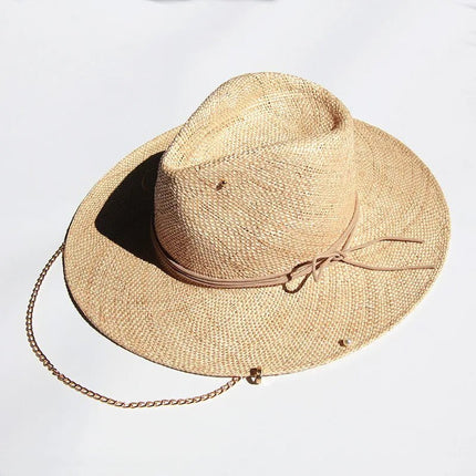 Chapeau de soleil d'été en raphia - Beige clair - M (56 - 58cm) | La boutique du chapeau