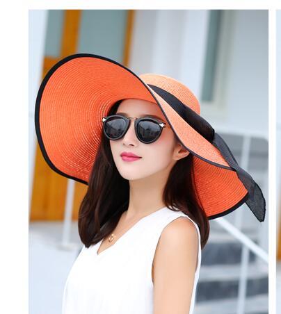 Chapeau de soleil été plage - Orange - M (56 - 58cm) | La boutique du chapeau