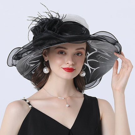 Chapeau de soleil, fascinateur - Noir - M (56 - 58cm) | La boutique du chapeau