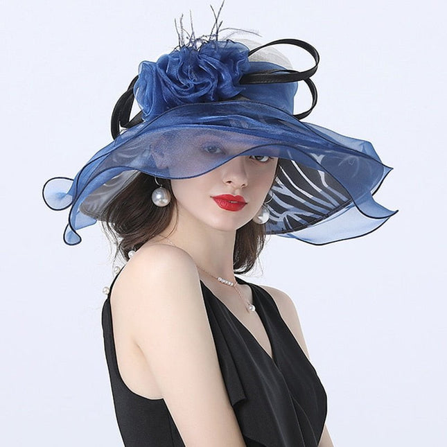 Chapeau de soleil, fascinateur - Bleu - M (56 - 58cm) | La boutique du chapeau