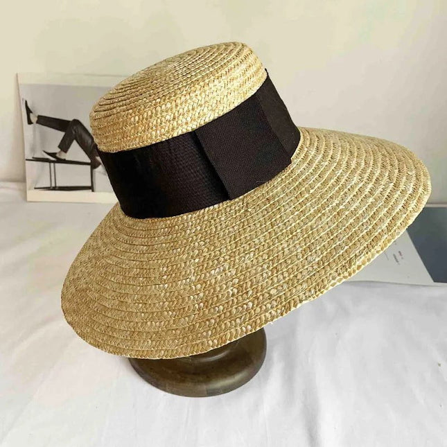 Chapeau de soleil large ruban - Beige - M (56 - 58cm) | La boutique du chapeau