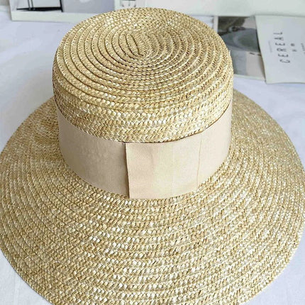 Chapeau de soleil large ruban - Beige - M (56 - 58cm) | La boutique du chapeau