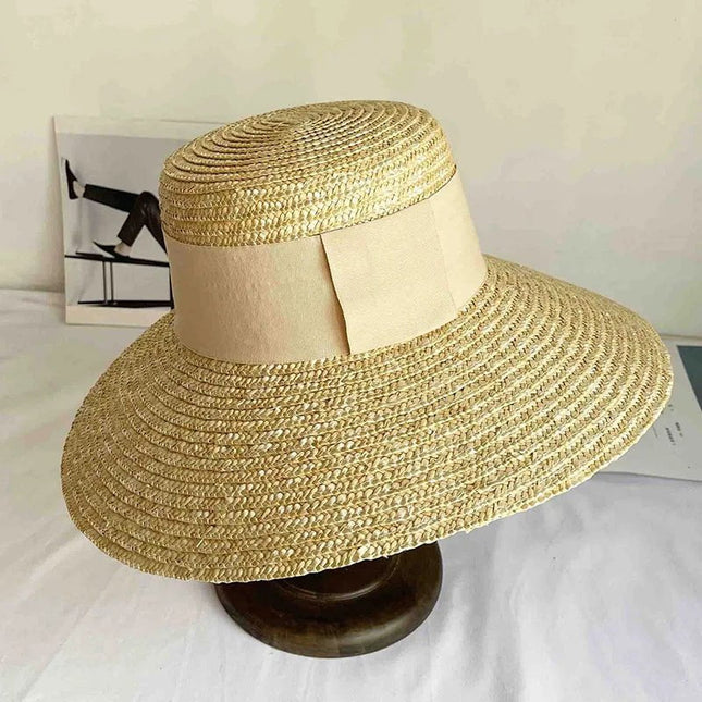 Chapeau de soleil large ruban - Beige - M (56 - 58cm) | La boutique du chapeau