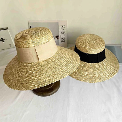 Chapeau de soleil large ruban - Beige - M (56 - 58cm) | La boutique du chapeau
