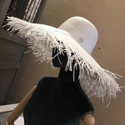 Chapeau de soleil paille - Noir - M (56 - 58cm) | La boutique du chapeau
