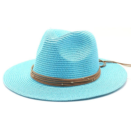 Chapeau de soleil panama - Bleu clair - M (56 - 58cm) | La boutique du chapeau